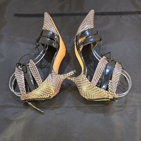 ZARA WOMEN'S KITTEN HEEL LACE-UP MID (2-2.9 in) HEEL HEIGHT WOMEN'S SANDALS - Picture 13 of 16